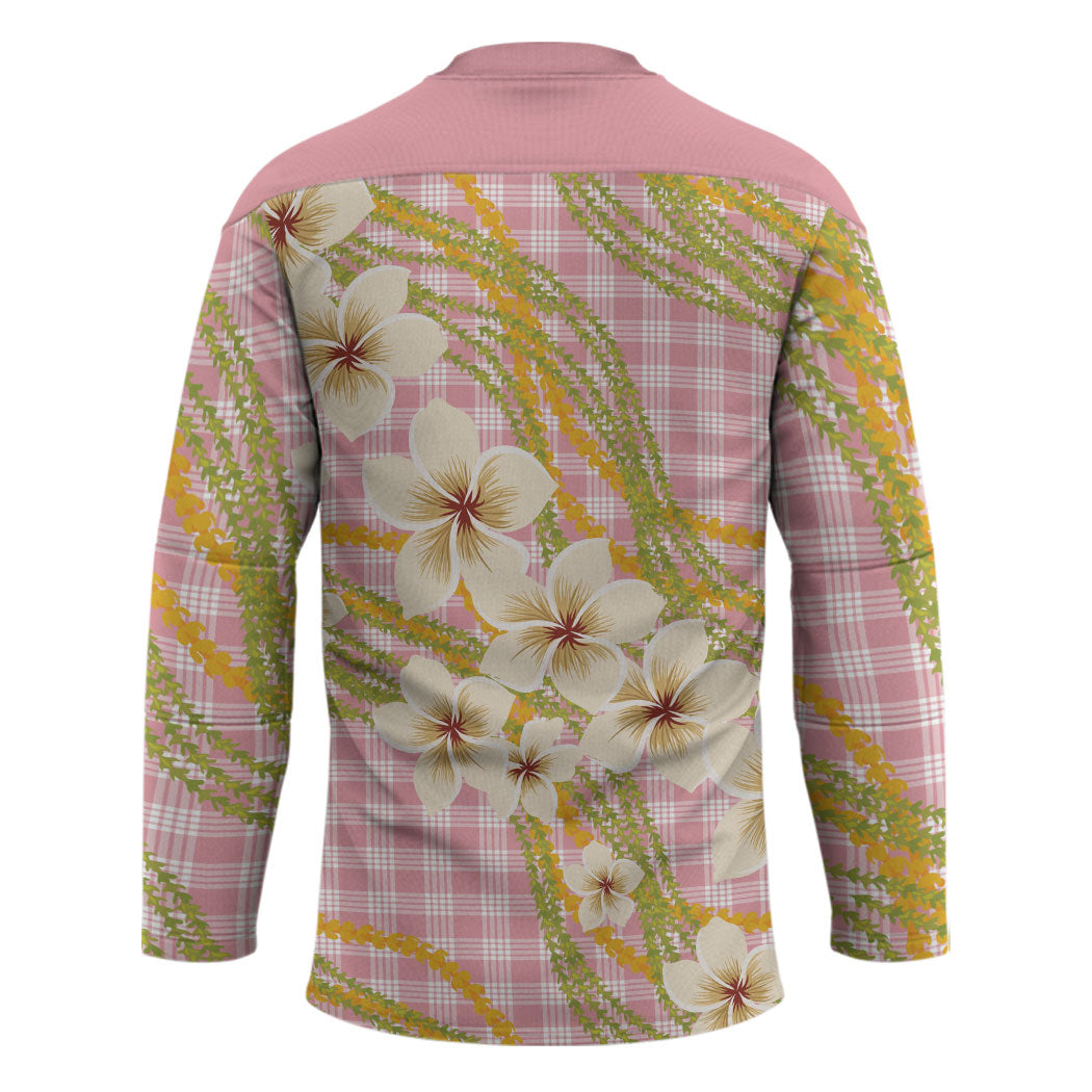 Akala Hamele Palaka Plumeria Hockey Jersey Puakenikeni and Maile Lei LT9 - Polynesian Pride