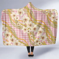 Akala Hamele Palaka Plumeria Hooded Blanket Puakenikeni and Maile Lei LT9 One Size Dusty Rose - Polynesian Pride