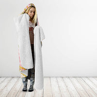 Akala Hamele Palaka Plumeria Hooded Blanket Puakenikeni and Maile Lei LT9 - Polynesian Pride