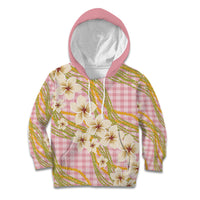Akala Hamele Palaka Plumeria Kid Hoodie Puakenikeni and Maile Lei LT9 Hoodie Dusty Rose - Polynesian Pride
