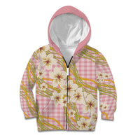 Akala Hamele Palaka Plumeria Kid Hoodie Puakenikeni and Maile Lei LT9 Zip Hoodie Dusty Rose - Polynesian Pride