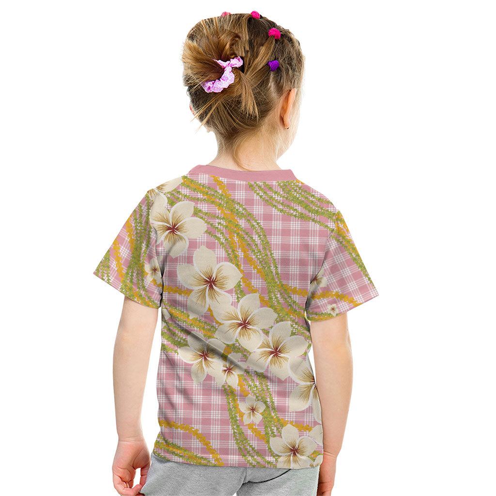 Akala Hamele Palaka Plumeria Kid T Shirt Puakenikeni and Maile Lei LT9 - Polynesian Pride