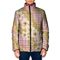 Akala Hamele Palaka Plumeria Padded Jacket Puakenikeni and Maile Lei LT9 Men Dusty Rose - Polynesian Pride