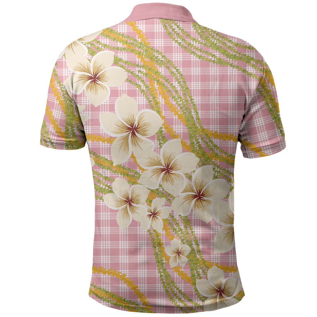 Akala Hamele Palaka Plumeria Polo Shirt Puakenikeni and Maile Lei LT9 - Polynesian Pride