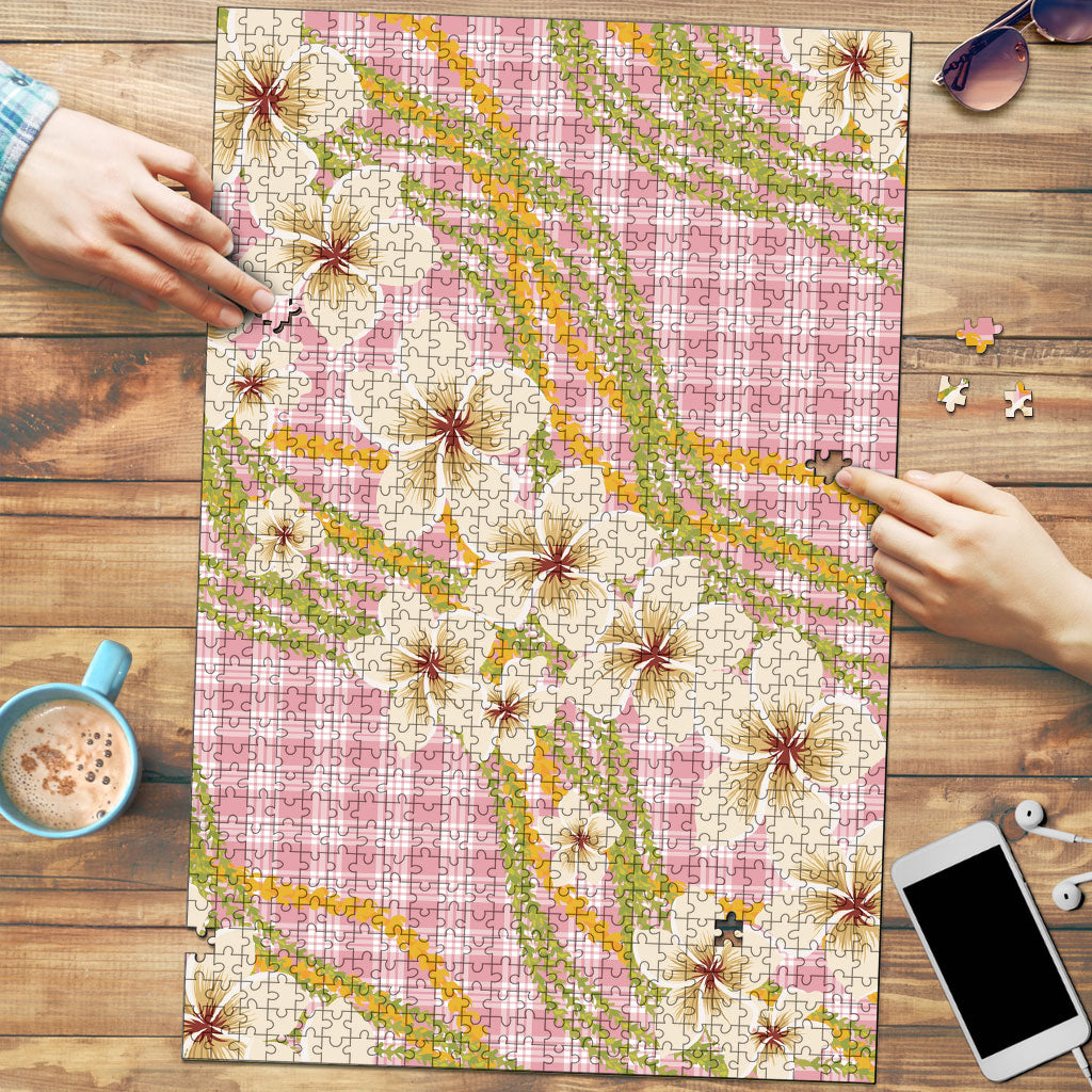 Akala Hamele Palaka Plumeria Puzzle Puakenikeni and Maile Lei LT9 Dusty Rose - Polynesian Pride