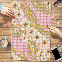 Akala Hamele Palaka Plumeria Puzzle Puakenikeni and Maile Lei LT9 Dusty Rose - Polynesian Pride