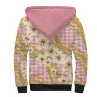 Akala Hamele Palaka Plumeria Sherpa Hoodie Puakenikeni and Maile Lei LT9 - Polynesian Pride