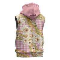 Akala Hamele Palaka Plumeria Sleeveless Zip Hoodie Puakenikeni and Maile Lei LT9 - Polynesian Pride