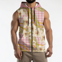 Akala Hamele Palaka Plumeria Sleeveless Zip Hoodie Puakenikeni and Maile Lei LT9 - Polynesian Pride