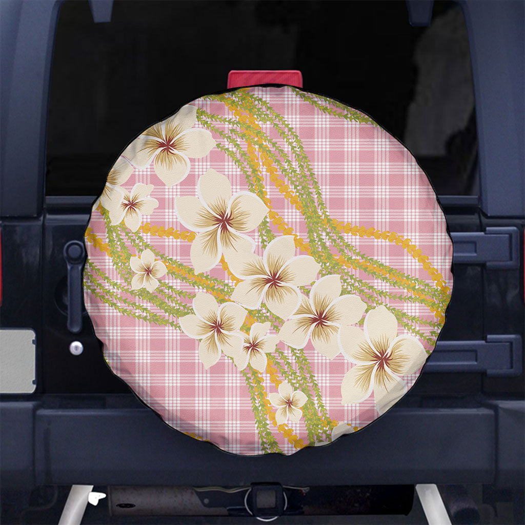 Akala Hamele Palaka Plumeria Spare Tire Cover Puakenikeni and Maile Lei LT9 No hole Dusty Rose - Polynesian Pride