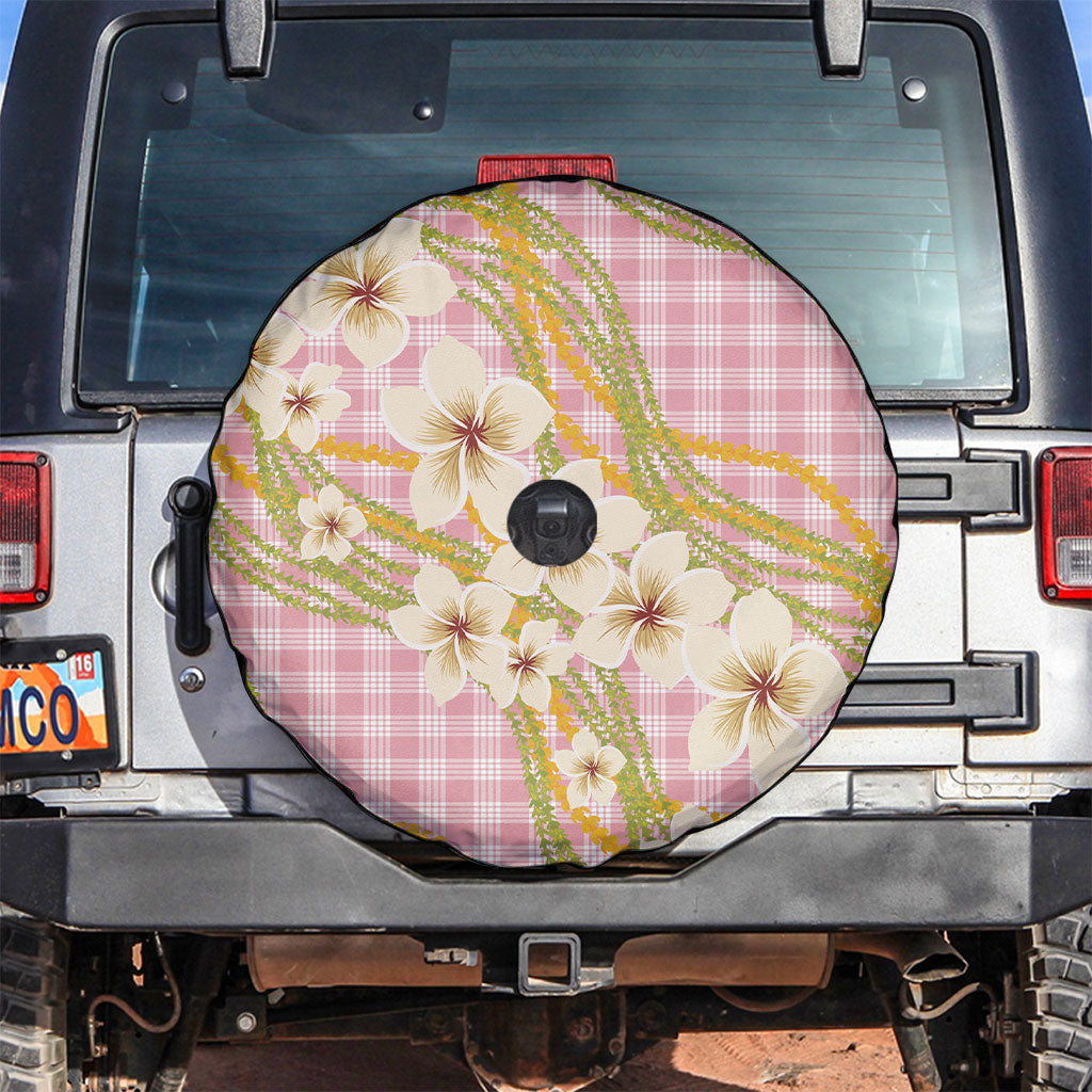 Akala Hamele Palaka Plumeria Spare Tire Cover Puakenikeni and Maile Lei LT9 Dusty Rose - Polynesian Pride