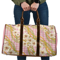 Akala Hamele Palaka Plumeria Travel Bag Puakenikeni and Maile Lei LT9 Dusty Rose - Polynesian Pride