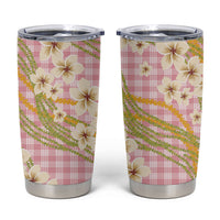Akala Hamele Palaka Plumeria Tumbler Cup Puakenikeni and Maile Lei LT9 Dusty Rose - Polynesian Pride