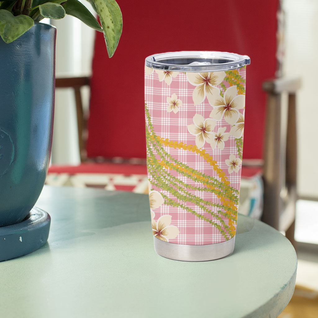 Akala Hamele Palaka Plumeria Tumbler Cup Puakenikeni and Maile Lei LT9 - Polynesian Pride