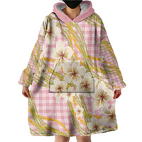 Akala Hamele Palaka Plumeria Wearable Blanket Hoodie Puakenikeni and Maile Lei LT9 - Polynesian Pride