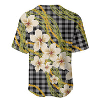 Ele'ele Hawai'i Palaka Plumeria Baseball Jersey Puakenikeni and Maile Lei LT9 - Polynesian Pride