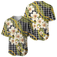 Ele'ele Hawai'i Palaka Plumeria Baseball Jersey Puakenikeni and Maile Lei LT9 - Polynesian Pride