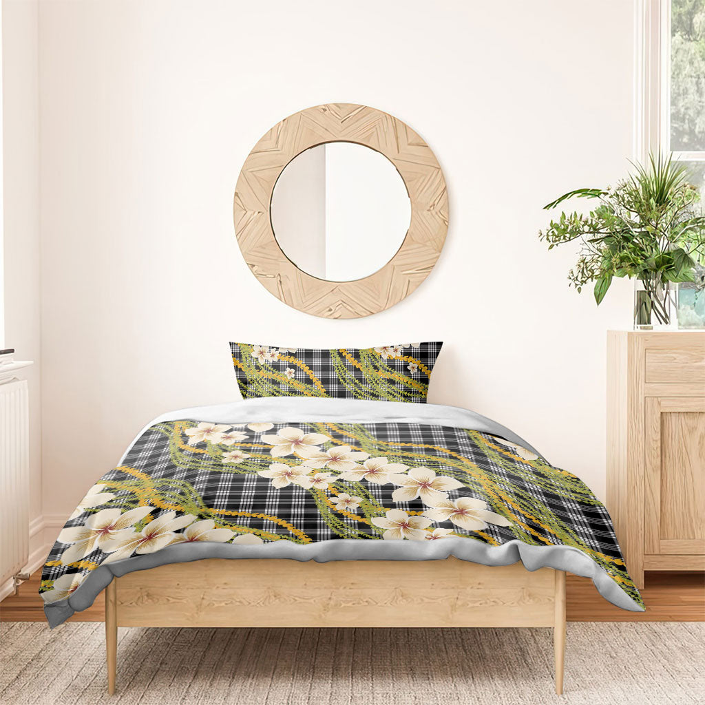 Ele'ele Hawai'i Palaka Plumeria Bedding Set Puakenikeni and Maile Lei LT9 - Polynesian Pride