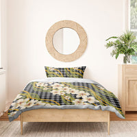 Ele'ele Hawai'i Palaka Plumeria Bedding Set Puakenikeni and Maile Lei LT9 - Polynesian Pride