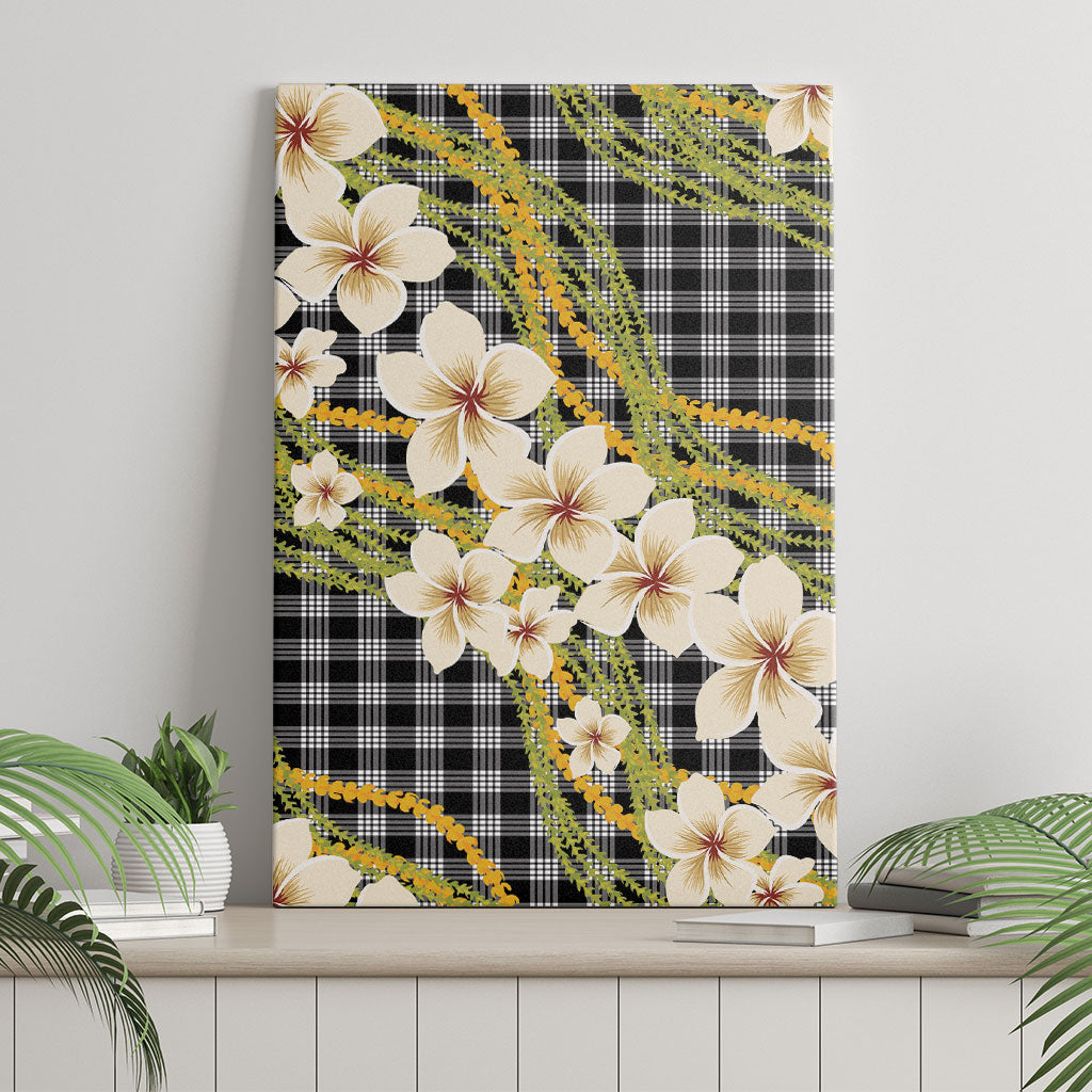 Ele'ele Hawai'i Palaka Plumeria Canvas Wall Art Puakenikeni and Maile Lei LT9 - Polynesian Pride