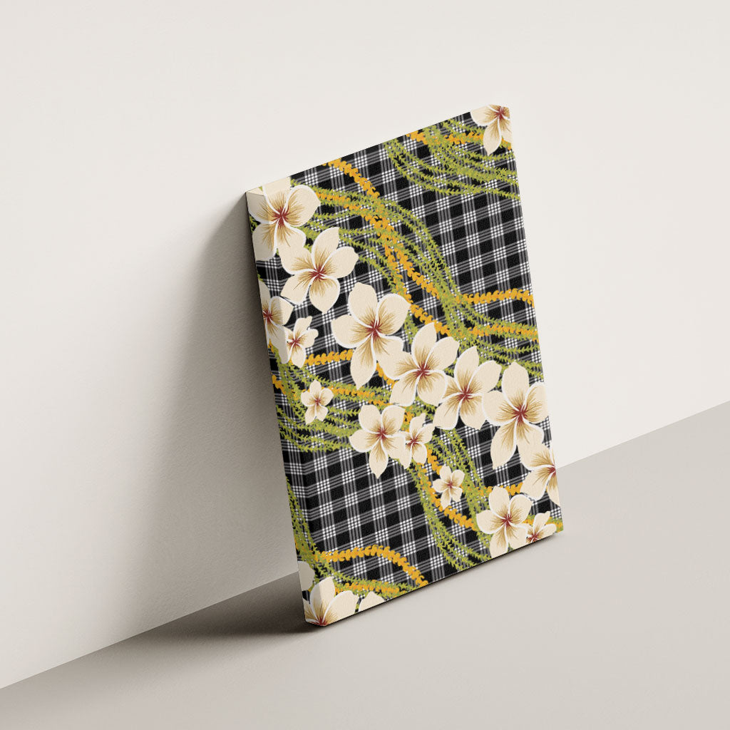 Ele'ele Hawai'i Palaka Plumeria Canvas Wall Art Puakenikeni and Maile Lei LT9 - Polynesian Pride