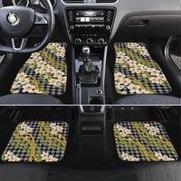 Ele'ele Hawai'i Palaka Plumeria Car Mats Puakenikeni and Maile Lei LT9 Set 4pcs Black - Polynesian Pride