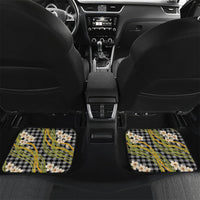 Ele'ele Hawai'i Palaka Plumeria Car Mats Puakenikeni and Maile Lei LT9 Set 2pcs - Back Black - Polynesian Pride