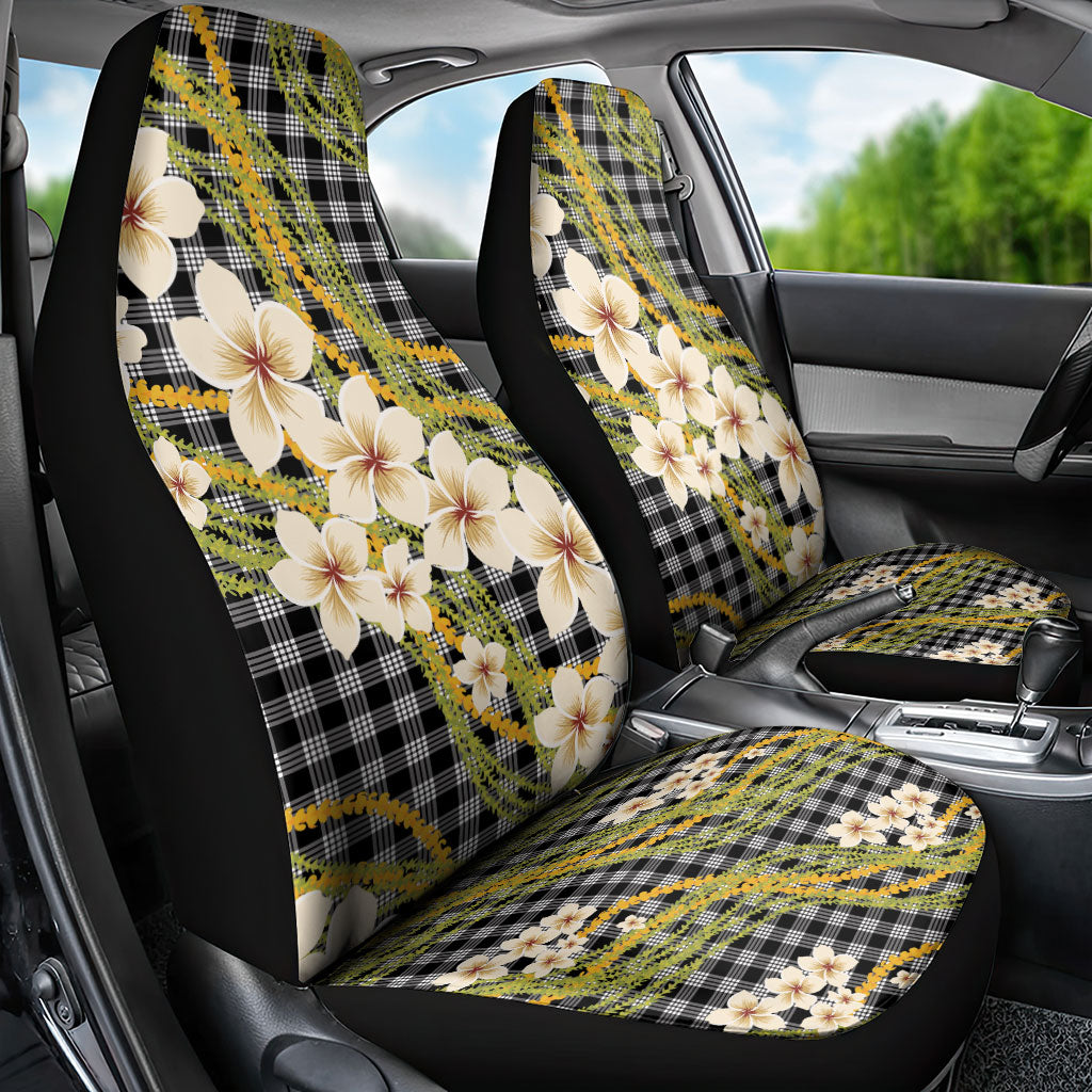 Ele'ele Hawai'i Palaka Plumeria Car Seat Cover Puakenikeni and Maile Lei LT9 - Polynesian Pride