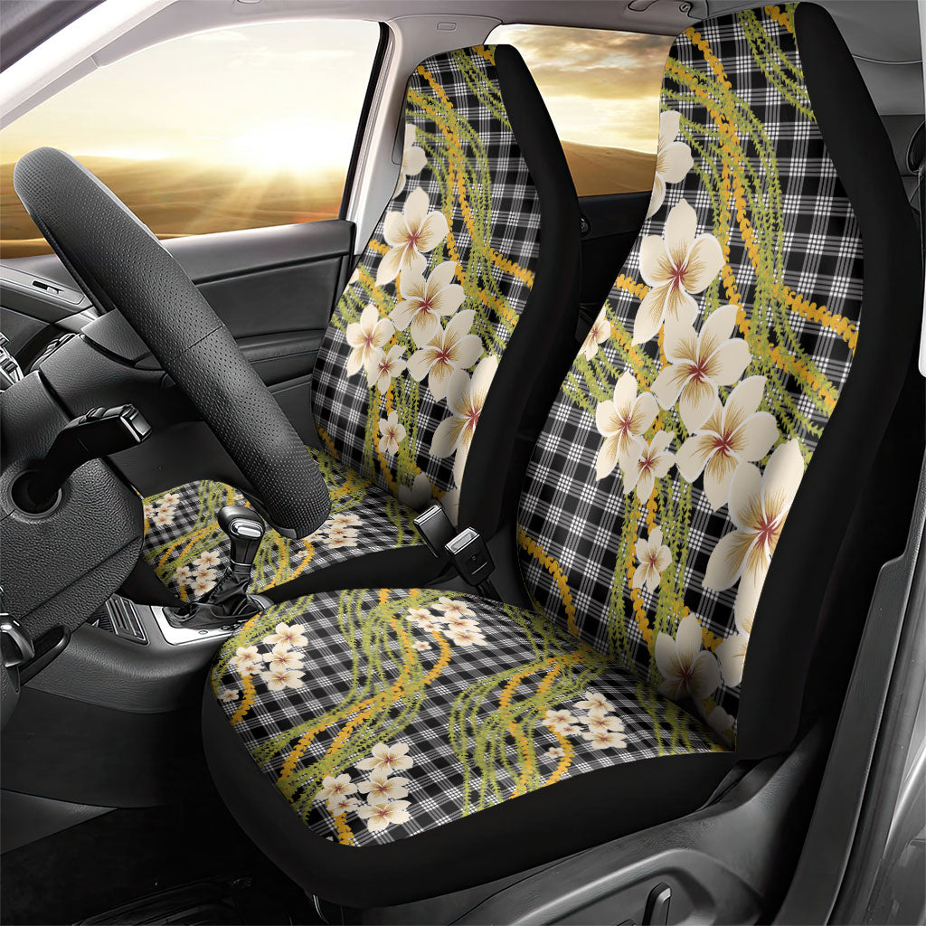 Ele'ele Hawai'i Palaka Plumeria Car Seat Cover Puakenikeni and Maile Lei LT9 - Polynesian Pride