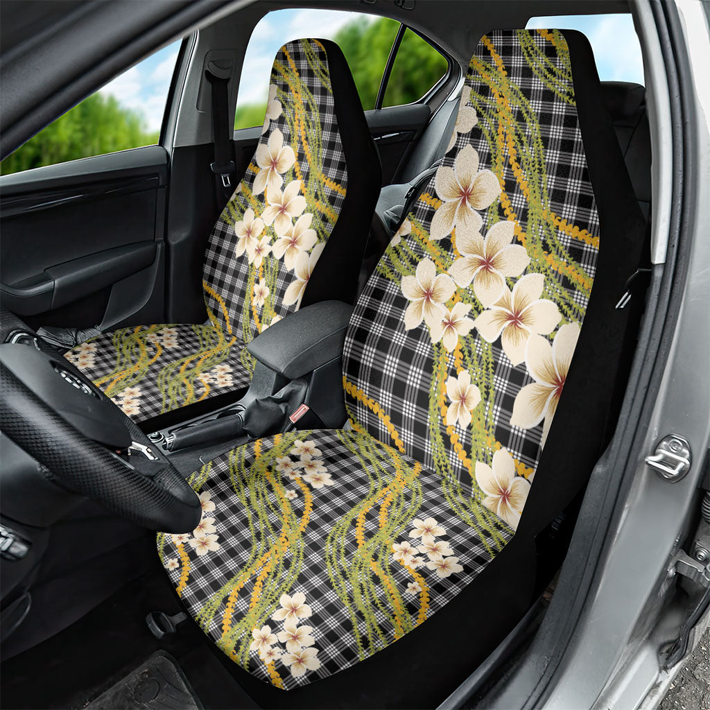 Ele'ele Hawai'i Palaka Plumeria Car Seat Cover Puakenikeni and Maile Lei LT9 - Polynesian Pride