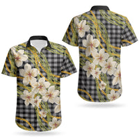 Ele'ele Hawai'i Palaka Plumeria Couples Matching Puletasi and Hawaiian Shirt Puakenikeni and Maile Lei LT9 - Polynesian Pride