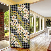 Ele'ele Hawai'i Palaka Plumeria Door Cover Puakenikeni and Maile Lei LT9 - Polynesian Pride