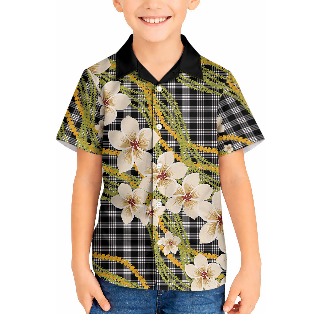 Ele'ele Hawai'i Palaka Plumeria Hawaiian Shirt Puakenikeni and Maile Lei LT9 - Polynesian Pride