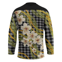 Ele'ele Hawai'i Palaka Plumeria Hockey Jersey Puakenikeni and Maile Lei LT9 - Polynesian Pride