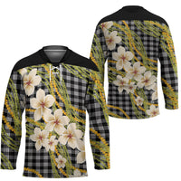 Ele'ele Hawai'i Palaka Plumeria Hockey Jersey Puakenikeni and Maile Lei LT9 - Polynesian Pride
