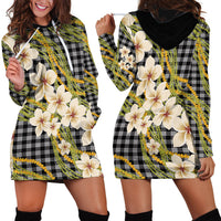 Ele'ele Hawai'i Palaka Plumeria Hoodie Dress Puakenikeni and Maile Lei LT9 - Polynesian Pride