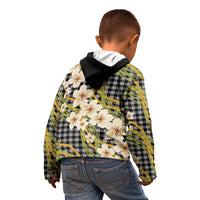Ele'ele Hawai'i Palaka Plumeria Kid Hoodie Puakenikeni and Maile Lei LT9 - Polynesian Pride