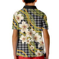 Ele'ele Hawai'i Palaka Plumeria Kid Polo Shirt Puakenikeni and Maile Lei LT9 - Polynesian Pride