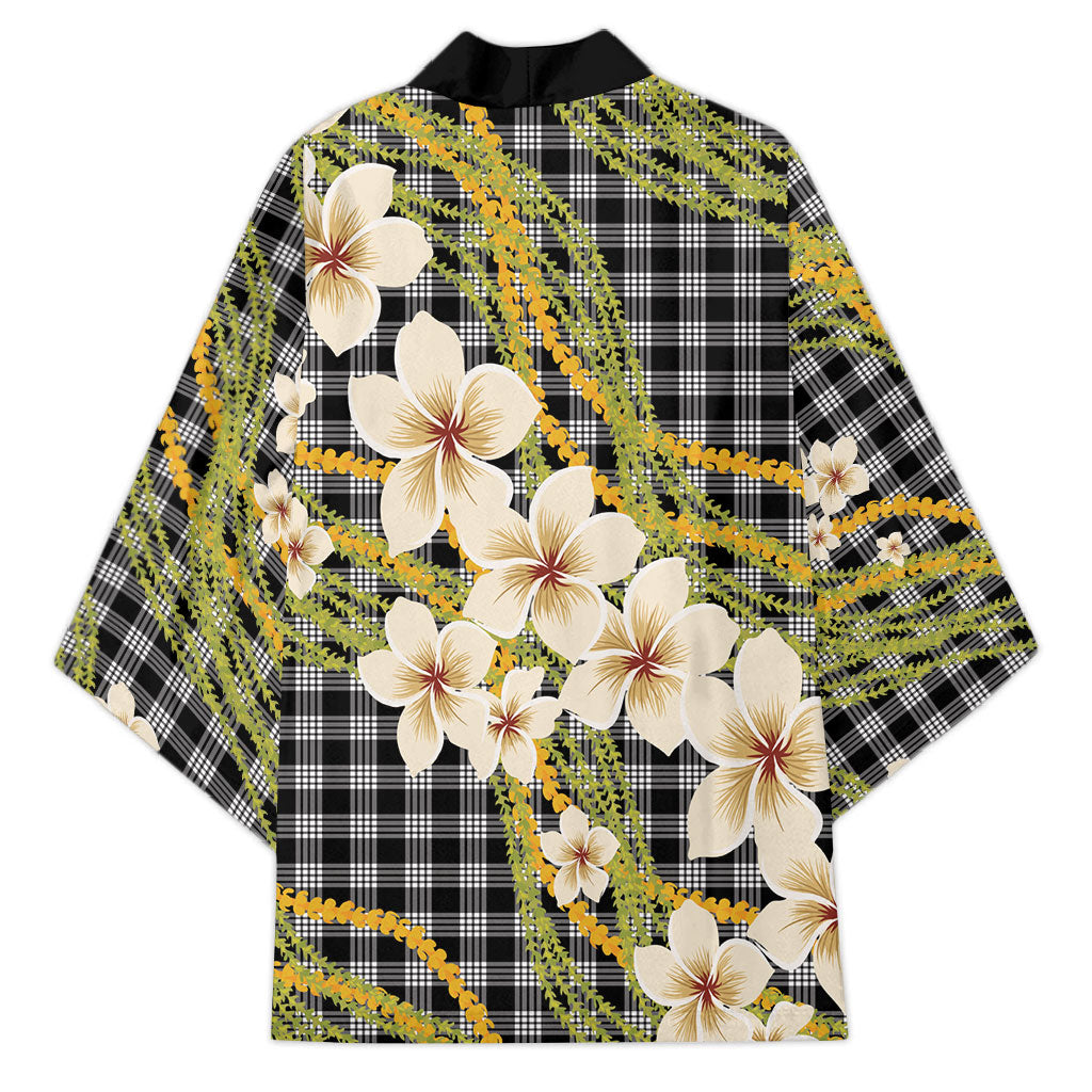 Ele'ele Hawai'i Palaka Plumeria Kimono Puakenikeni and Maile Lei LT9 - Polynesian Pride