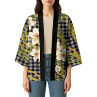 Ele'ele Hawai'i Palaka Plumeria Kimono Puakenikeni and Maile Lei LT9 - Polynesian Pride