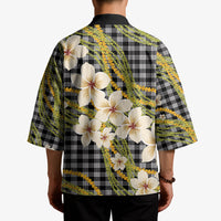 Ele'ele Hawai'i Palaka Plumeria Kimono Puakenikeni and Maile Lei LT9 - Polynesian Pride