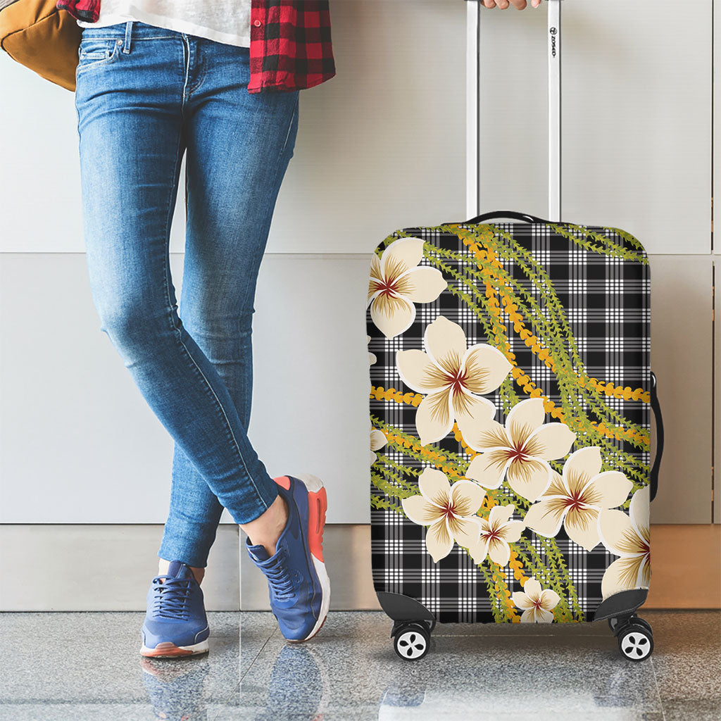 Ele'ele Hawai'i Palaka Plumeria Luggage Cover Puakenikeni and Maile Lei LT9 - Polynesian Pride