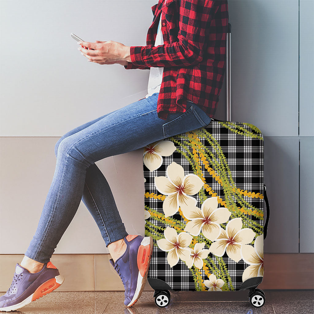Ele'ele Hawai'i Palaka Plumeria Luggage Cover Puakenikeni and Maile Lei LT9 - Polynesian Pride