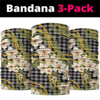 Ele'ele Hawai'i Palaka Plumeria Neck Gaiter Puakenikeni and Maile Lei LT9 package One Size: 25*50cm Black - Polynesian Pride