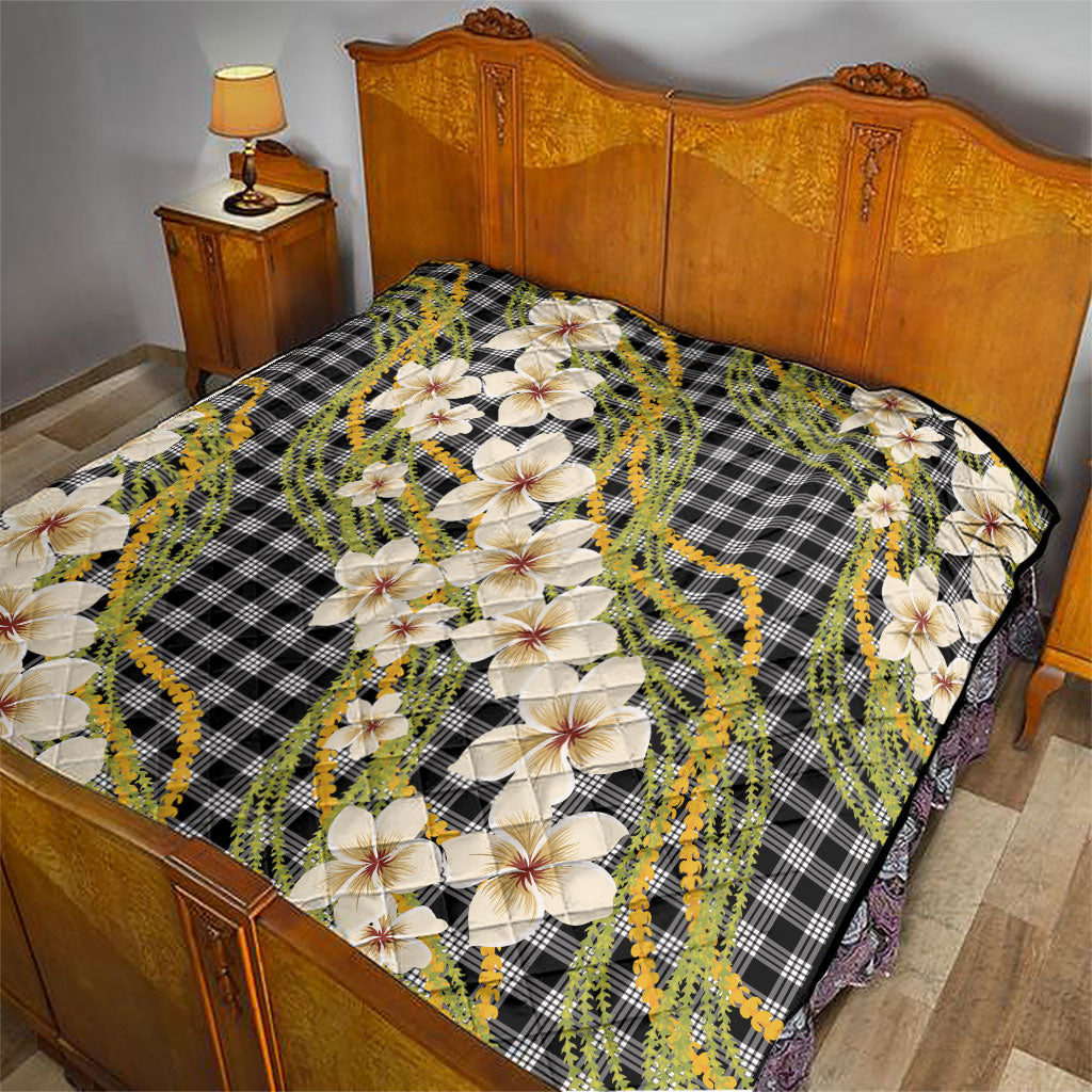 Ele'ele Hawai'i Palaka Plumeria Quilt Puakenikeni and Maile Lei LT9 - Polynesian Pride