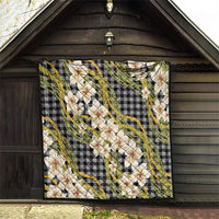 Ele'ele Hawai'i Palaka Plumeria Quilt Puakenikeni and Maile Lei LT9 - Polynesian Pride