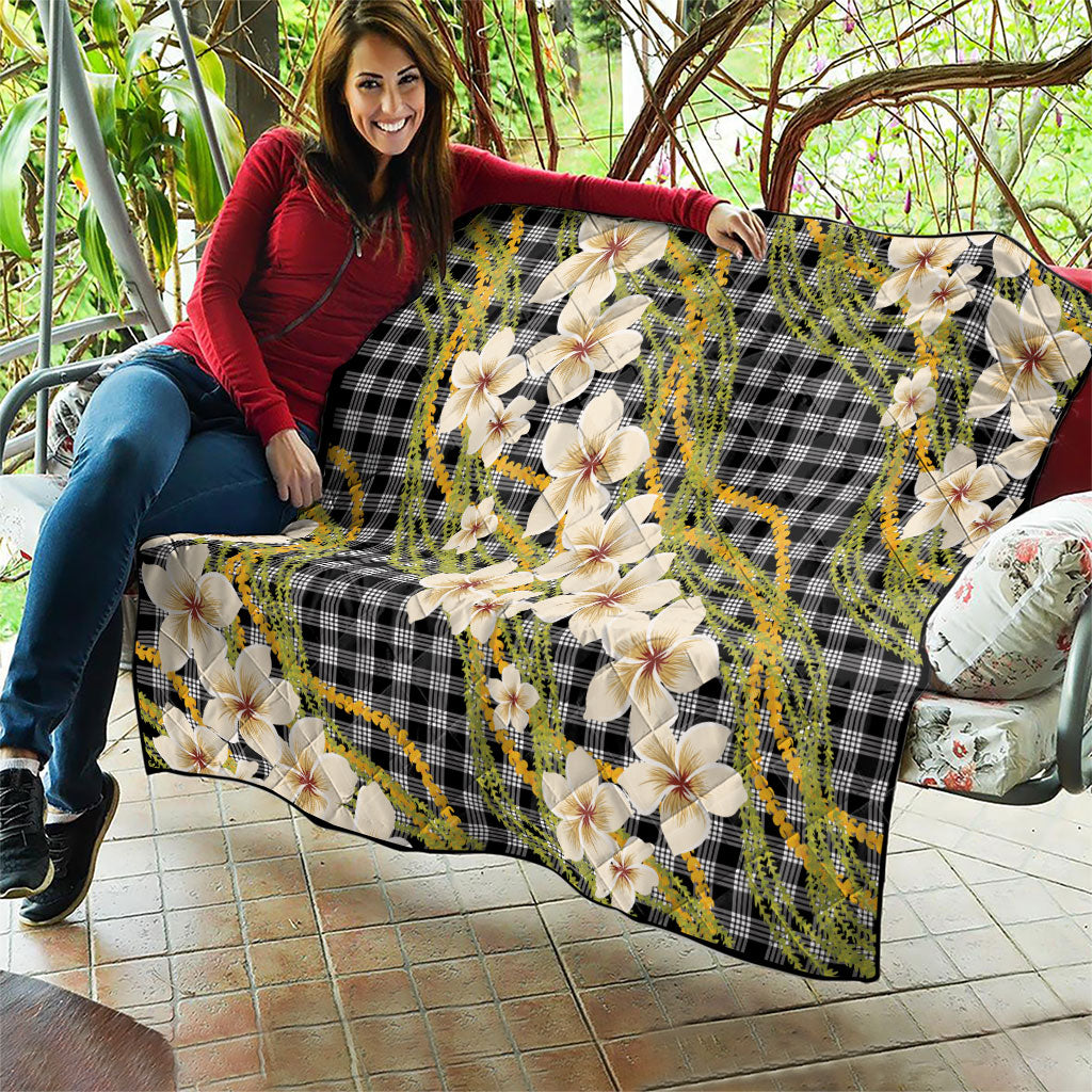 Ele'ele Hawai'i Palaka Plumeria Quilt Puakenikeni and Maile Lei LT9 - Polynesian Pride