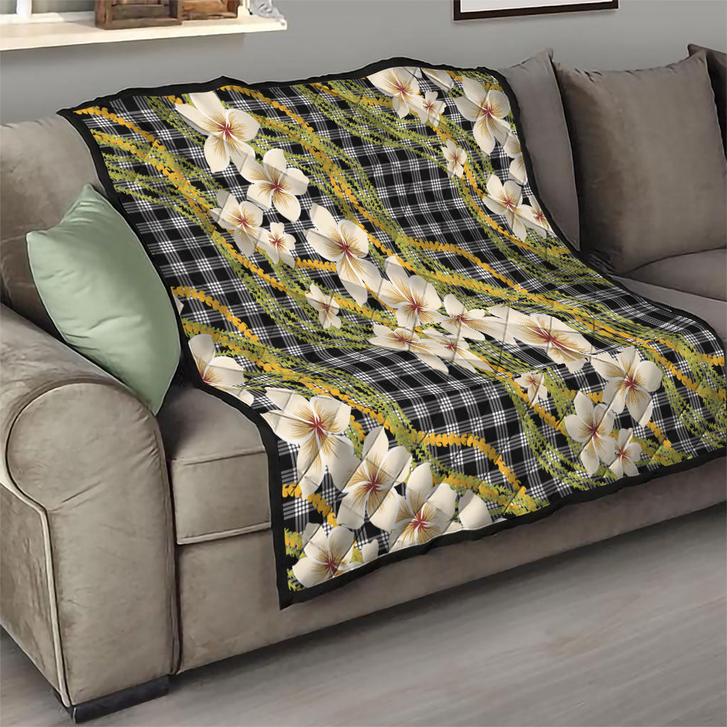 Ele'ele Hawai'i Palaka Plumeria Quilt Puakenikeni and Maile Lei LT9 - Polynesian Pride