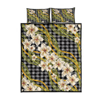 Ele'ele Hawai'i Palaka Plumeria Quilt Bed Set Puakenikeni and Maile Lei LT9 - Polynesian Pride