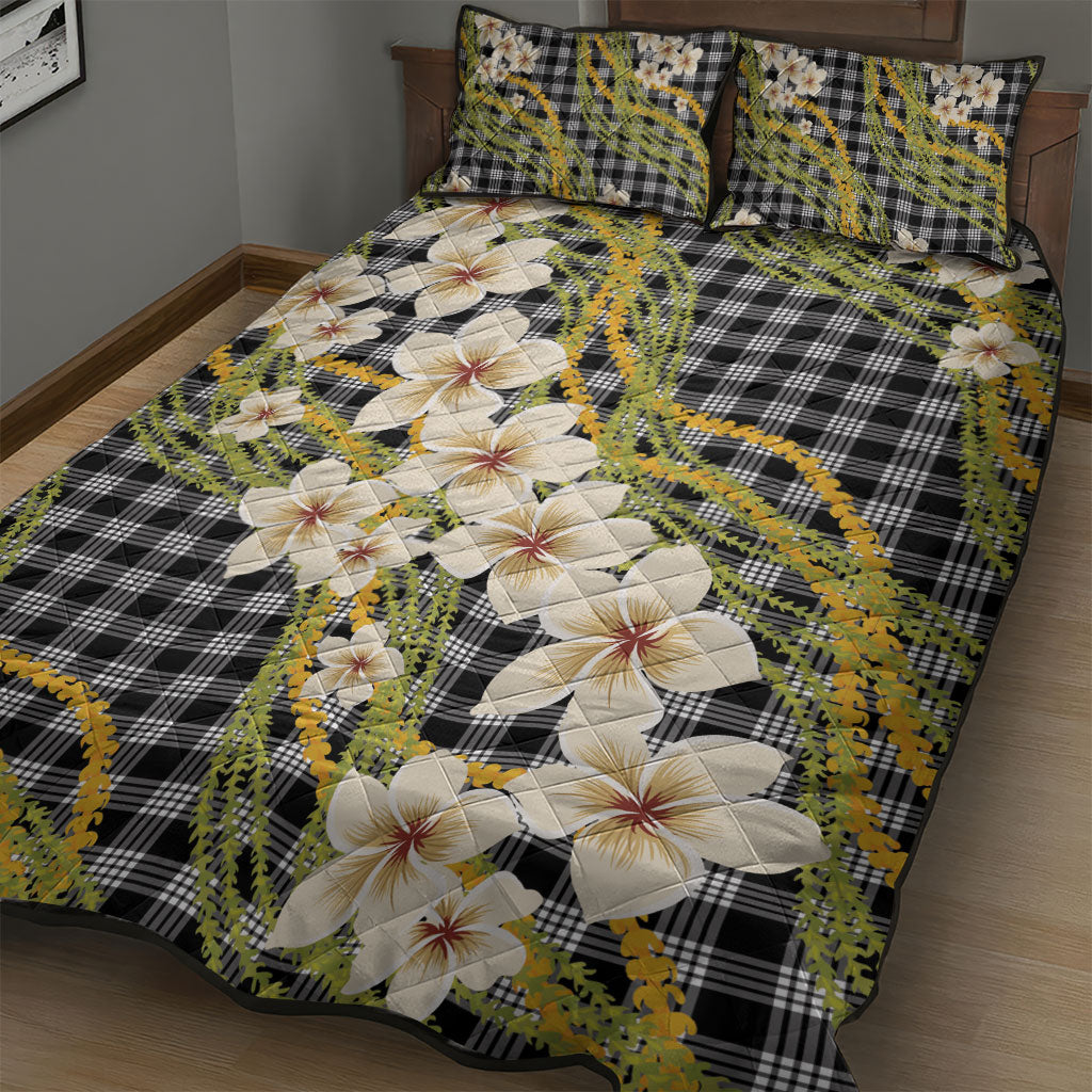 Ele'ele Hawai'i Palaka Plumeria Quilt Bed Set Puakenikeni and Maile Lei LT9 - Polynesian Pride